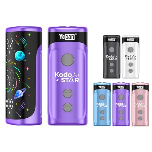 Yocan Kodo Star Box Mod �d�q�^�o�R�p �{�� ���[�J�� �R�h �X�^�[ �{�b�N�X ���b�h 510�K�i 400mAh �f�B�X�v���C���� �ϓd�� �x�C�v�o�b�e���[ �R���p�N ���L�b�h�Ȃ� �j�R�`���t���[ (Purple)