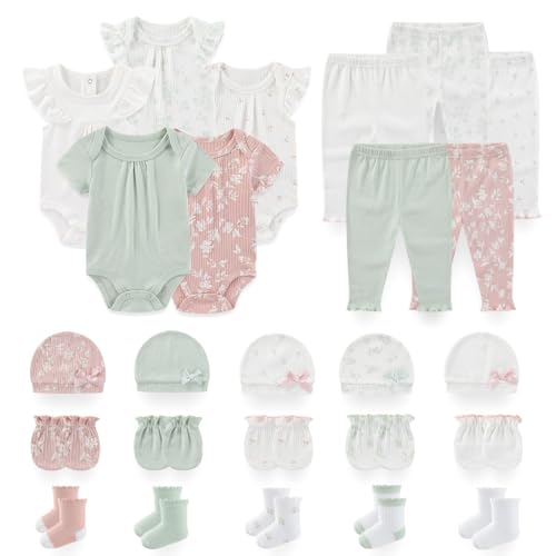 Image of BABYSOLIS Unisex Baby Boy Girl Pant Sets Bodysuits Hats Gloves Socks Accessories 25 Pack Cotton Infant Practical Outfit