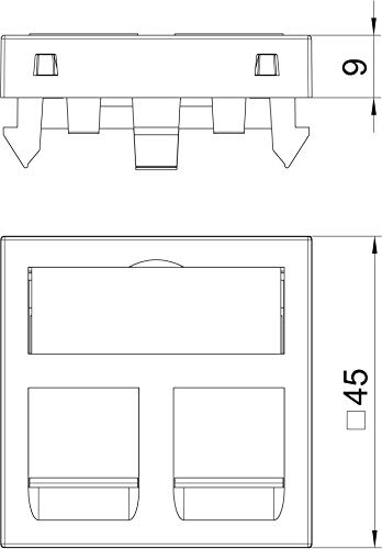 Module de données pour 2 modules connexion Type C avec cadre mural - 3