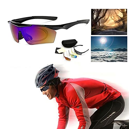 Óculos Profissional Polarizada Ciclismo De Bicicleta Esportes Ao Ar Livre Sol Uv 400 Com 5 Lentes Za