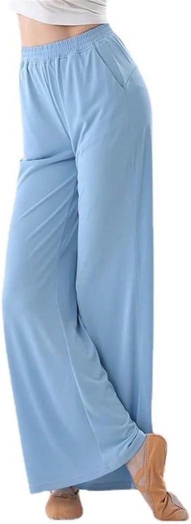 Hgvcfcv Women Practice Culottes Soft Fabric Wide Leg Harem Trousers High Waist Classical Dance Pants Chiffon Pants