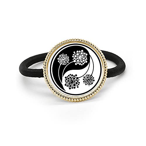 Élastique à cheveux en métal argenté motif Yin-Yang Culture Customs