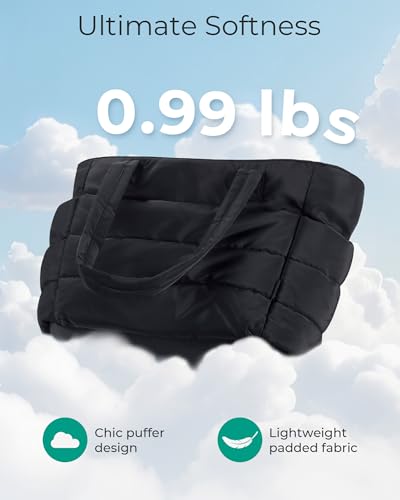 image for BAGSMART Tote Bag for Women, Lightweight Puffy Tote Bag with Compartme