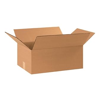 BOX USA Medium Boxes Holds 65lbs, 17.25x11.25x7 25-Pk for Shipping