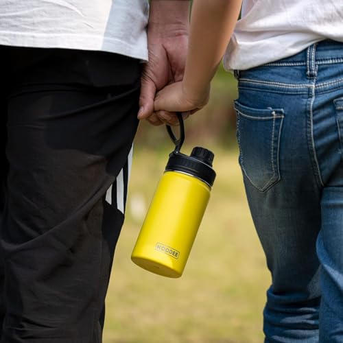 Image of koodee Small Water Bottle-12 oz Stainless Steel Vacuum Insulated Wide Mouth Water Flask with Leakproof Spout Lid (Apple Green)