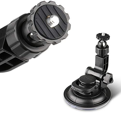HSU Car Suction Cup Mount Compatible with GoPro Hero 11 10 9 8 7 6 5, DJI Osmo Action, Insta 360 Cameras, Dash Cam Holder, Perfect for Windshield and Window