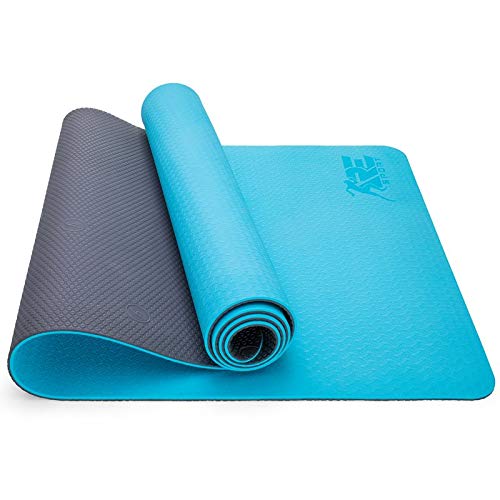 RE:SPORT Esterilla de Yoga, Pilates Antideslizante | Colchoneta de Gimnasia | Alfombrilla de Fitness y Deporte con Correa | 183 x 61 cm x 0,6 cm