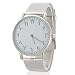 Montre pour femme élégante avec mouvement à quartz et cadran rond analogique, bracelet en acier inoxydable, Femme, argent