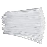 Zcpotizi Clear Zip Ties 6 Inch White Small Nylon Cable Ties Wire Ties Zipties Self-Locking for Fence