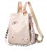 Little Angel Damen Rucksack mit Stickerei – 2-in-1 Rucksack & Handtasche mit Blumenmotiv – Umhängetasche multifunktional für Alltag, Reisen, Uni, Schule – Wasserabweisend, leicht, modisch (Beige)