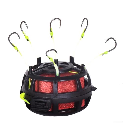 Double-Hook Reverse Bottom Fishing Rig with ABS and Metal Construction, Saltwater and Freshwater Terminal Tackle for and Bottom Feeders, Black Fishhook Set in Sizes 4 to 12 for Anglers of All Skill