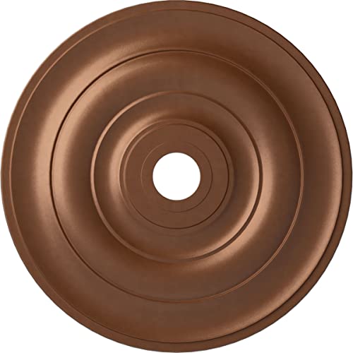 Ekena Millwork CM26JEPOS Jefferson Ceiling Medallion, 26 1/2"OD x 3 5/8"ID x 1 1/2"P (Fits Canopies up to 5"), Hand-Painted Polished Copper