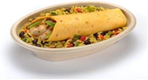 Sabert 497BB300 TerraPac Burrito Oval Pulp Bowl - 300 / CS