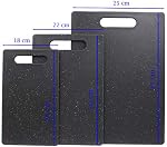 Kitchen Cutting Boards 3 pcs L-M-S Plastic Set Dark Solid Black Granite Marble Appearance Color, High Density Plastic Homogeneous Material, Convenient and Dishwasher Safe, for Home Use