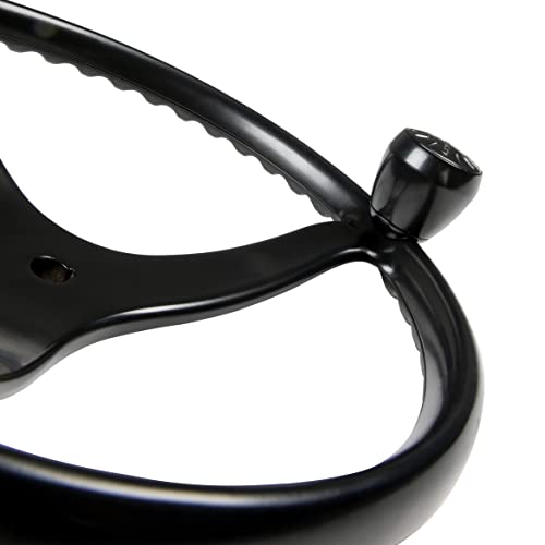 Image of Lewmar Power Grip Boat Steering Wheel with 5 /8 inch Welded Nut - 13.5 inch Diameter, Weather-Resistant Black Cast Stainless Steel, Professional Knob with Ergonomic Finger Grips