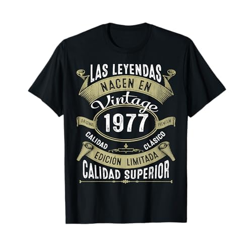 47 Años Cumpleaños Regalo Hombre Mujer Vintage 1977 Camiseta