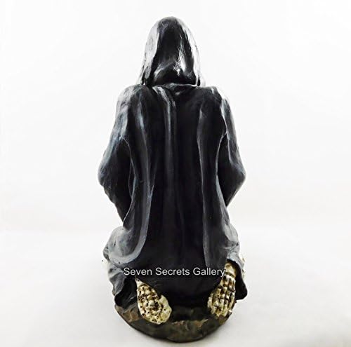 Grim Reaper | Gothic Prayer | Crackle Glass T-lite Holder Figurine Statue Ornament