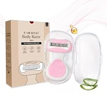 Carmesi Body Razor Mini for Women | 5-Blade Precision Shaving | Aloe Vera & Vitamin E Lubrication Strip | Travel Case Included | Smooth, Gentle Hair Removal for Sensitive Skin