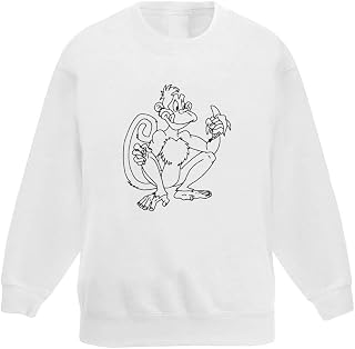 Azeeda 'Hungry Monkey' Kid's Sweatshirt/Jumper (7-8 Years) (KW00034863)