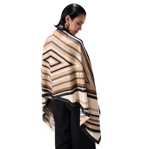 Dusala Reversible Cashmere Handmade Stole - Ultra-Soft, Lightweight, Year-Round Comfort - Thoughtful Gift for Women - Beige, Versatile Scarf, Shawl, or Wrap for Fashion and Warmth, 28x80 inches4