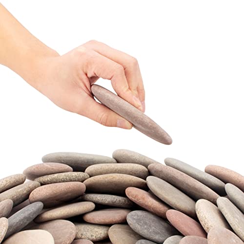 [About 30 Pcs - 35 Pcs](18 Pounds) Painting Rocks,3"-4.8" River Rocks,Flat Rocks,Painting Stones,Naturally Stones,Arts Rocks,Craft Rocks,Diy Rocks #TOP3