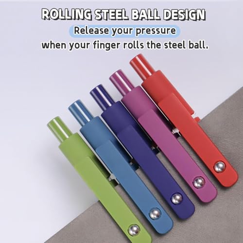 Image of 5PCS Retractable Gel Pens Set, Quick Dry Black Ink 0.5mm Fine Point Pens, Smooth Writing Rollerball Gel Ink Pens with Soft Touch Grip for School, Office & Home Use (Vintage Colour)
