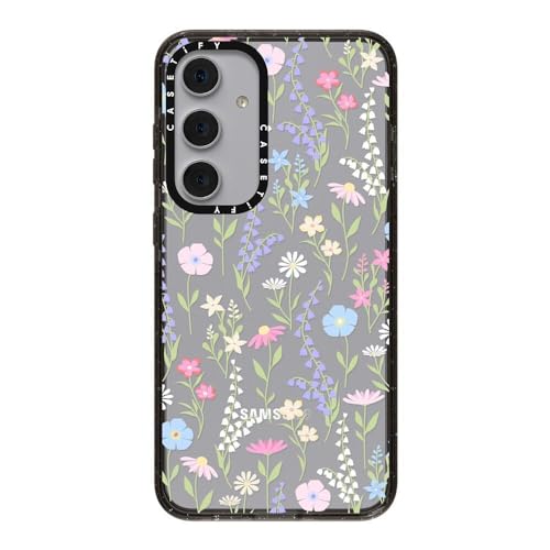 Coque Samsung S24+ CASETiFY antichoc avec motif fleurs roses transparent