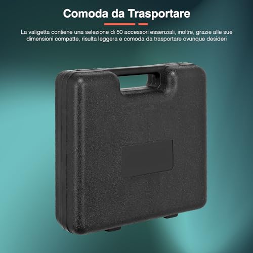 Kit Trapano Avvitatore 500W, Smerigliatrice 500W E Levigatrice 135W - Set Elettroutensili Completo Con Valigetta E 50 Accessori Per Lavori Fai Da Te E Bricolage - 2