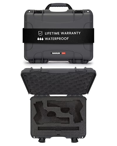 NANUK 910 Hard Case with 2 UP Custom Foam Insert, IP67 Waterproof & Crushproof, Rugged Construction for Ultimate Protection, Made in Canada – Graphite (14.3” x 11.1” x 4.7”)