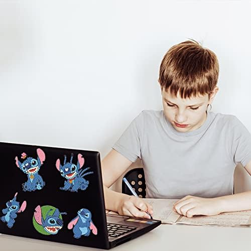 9 Pieces Diamond Painting Stickers Kit ZHULIA-DIY Art Craft Painting with Stitch Diamonds for Boys Girls and Adult Beginners by Numbers Kits Handmade, Multicolor,Green,Red