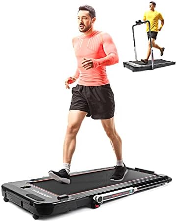 LSRZSPORT Under Desk Treadmill, 2.5HP 2 in 1 Folding Treadmill with Speaker Remote Control & LED Display Walking Pad Jogging Electric Foldable Treadmills for Home Office,Installation-Free