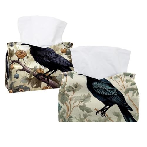 Boîtes à mouchoirs CrowTissues pack de 2 pour la maison et le bureau - 2