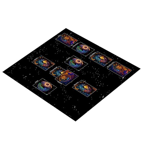 タロットテーブルクロス多機能占いテーブルクロス50x50/60x60/75x75cmボードゲームオラクルカードパッドルーンテーブルマットタロットデッキスプレッドテーブルクロス