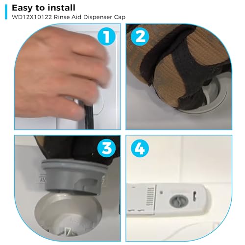 Romalon WD12X10122 Dishwasher Rinse Aid Dispenser Cap Fit for GE Dishwasher Replaces WD12X10102 WD12X10200 PS958932 EAP958919