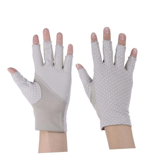 Holibanna 1pair Outdoor Uv Half Finger Gloves for Women Lightweight Sunblock Workout Mittens for Cycling Climbing and Driving Grey Comfortable and Breathable Design