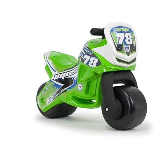 Springer Injusa 188/001 - Moto correpasillos bebés, Verde, 69 x 23,3 x 48 cm
