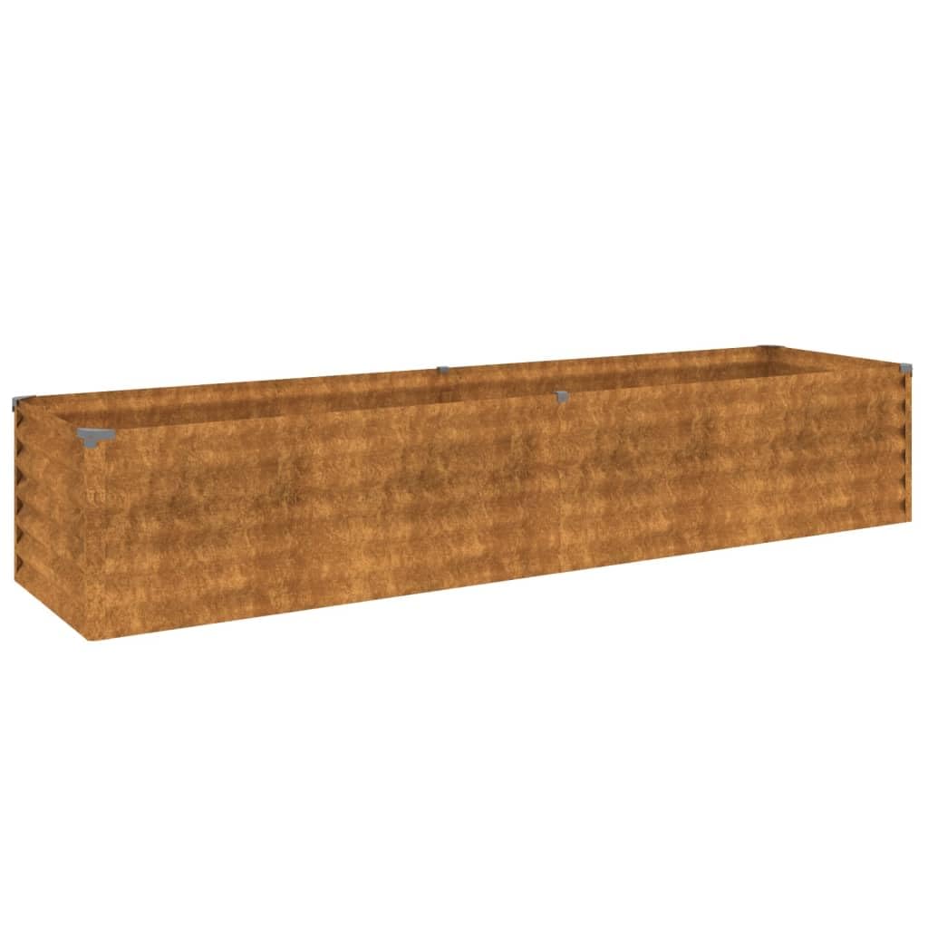 VIDAXL Corten Steel Raised Garden Bed 36 x 194 x 50cm Brown