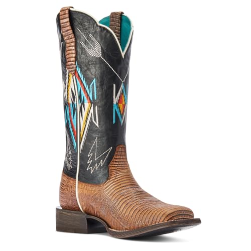 ARIAT ARIAT BMVY9 Womens Frontier Chimayo Western Boot Kona Brown/Ancient Black Print 9.5