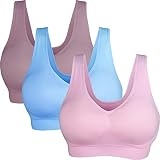 AKAMC Women's Removable Padded Sports Bras Medium Support Workout Yoga Bra 3 Pack,XX-Large