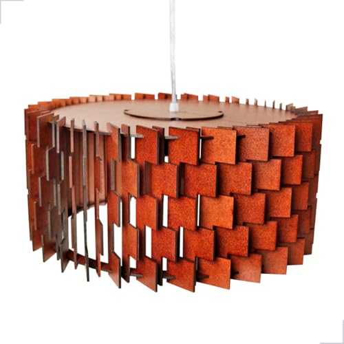 Pendente De Teto Lustre Grande Desconstruído P/Sala Em Madeira Mdf Decoração
