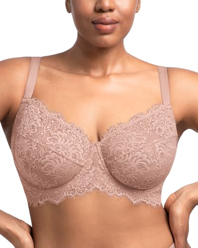 Image of HSIA Minimizer Bra for Women - Plus Size Full Coverage Lace Bra with Underwire, Non Padded