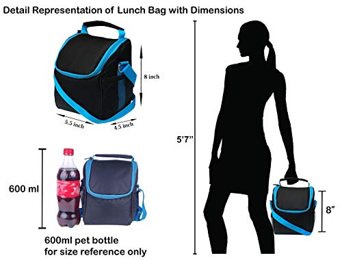 Image of Foonty Office Use Women Waterproof Lunch Bag /Tiffin Bag (Black,FFFLB8021A)
