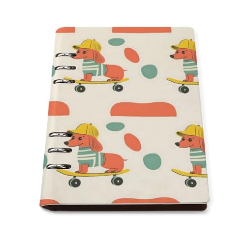Carnet ligné anti-cornes pour l'école A5, couverture rigide rechargeable en cuir PU durable