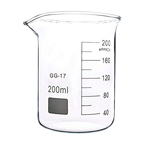 DONLAB BKB-0250 Borosilicate Glass 250ml Low Form Beaker Glass Graduated Beaker Cover