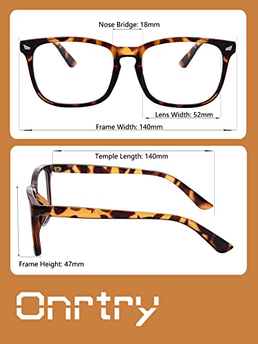 Image of Onrtry Non Prescription Glasses for Men Women Square Clear Lens Eyeglasses