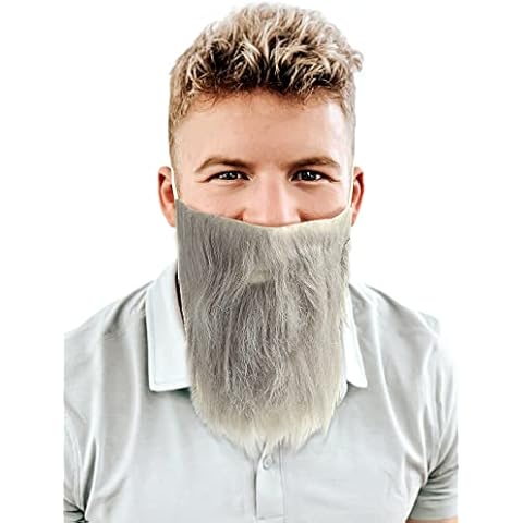 Komonee Fake Beard Grey For Halloween Christmas Parties Fancy Dress Up Costume Hair Accessory Outfit Novelty Joke Cover