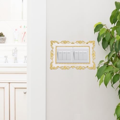 Cubierta de interruptor dorada de pared de plástico para protección de dormitorio infantil 2 uds 5