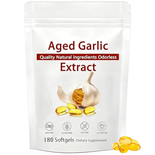 Louma NuvaPure Aged Garlic - 7500mg Odorless Lumine Aged Garlic Extract Non-GMO - 180 Softgels
