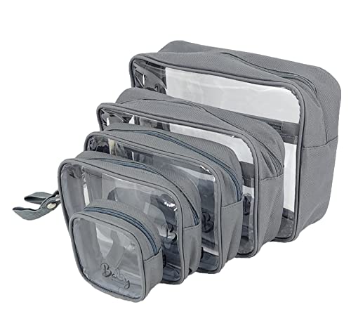 Image of Llama Bella 5 Piece Diaper Bag Organizer Pouch Set, Clear with Straps and Pacifier Case