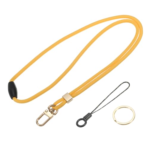 PATIKIL Neck Lanyard Strap for Keys with Metal Buckle, Yellow | Adjustable ID Badges Holder Long Keychain Lanyard for Men Women Card Wallets